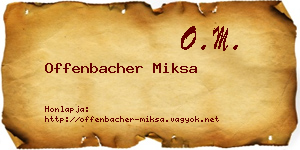 Offenbacher Miksa névjegykártya